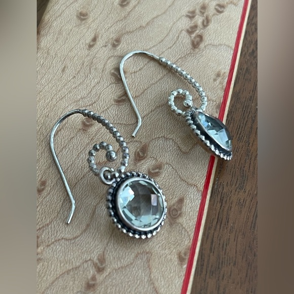 Pandora sterling and faceted crystal quartz earrings. 1 1/2”. Compose Collection - Picture 6 of 6